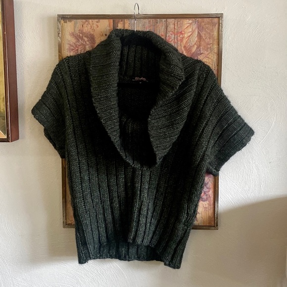 BOHO OVERSIZED ALPACA SWEATER TOP ELISABETTA COLLECTION ITALY OVERSIZE HUNTER GR